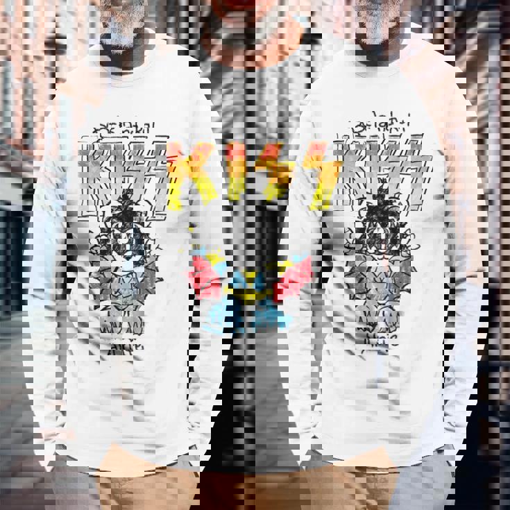 キッズ キッス Kiss In The Lines 長袖Tシャツ 高齢者への贈り物