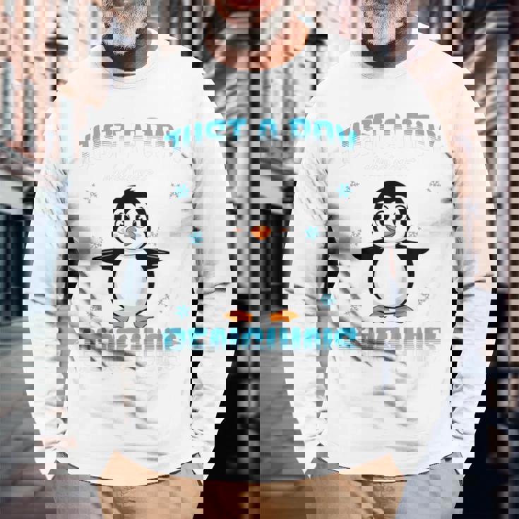 キッズ ペンギンが大好きな少年 キッズボーイズ ペンギン好き 長袖Tシャツ 高齢者への贈り物