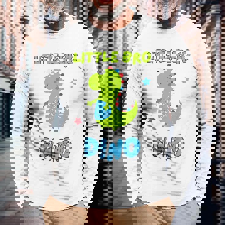 キッズ マッチング Little Bro Dino & Big Bro Dino 長袖Tシャツ 高齢者への贈り物