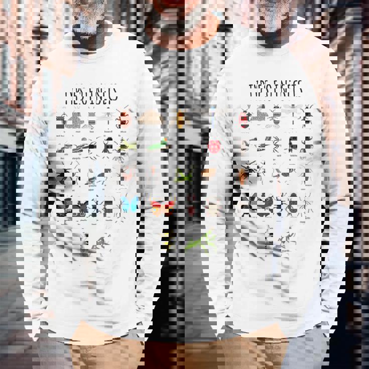 キッズ 昆虫の種類バグ識別科学 長袖Tシャツ 高齢者への贈り物