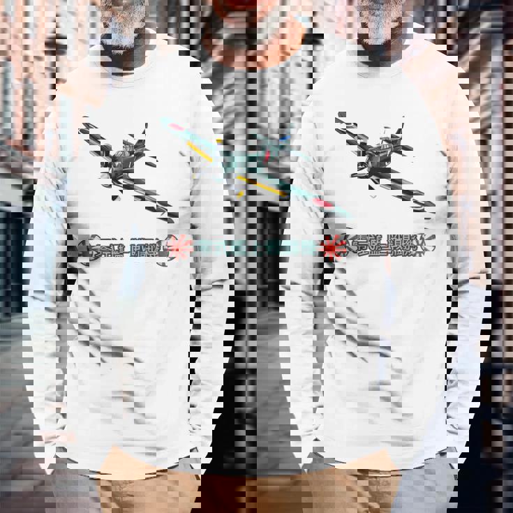 キッズ 第2次世界大戦 日本軍戦闘機 零式艦上戦闘機 長袖Tシャツ 高齢者への贈り物