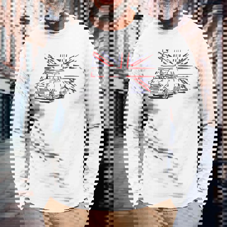 クラシック ミニ オースティン ユニオンジャック 長袖Tシャツ 高齢者への贈り物