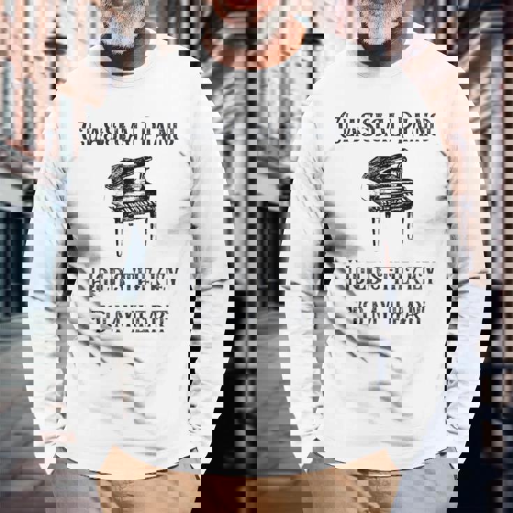 クラシックピアノ 長袖Tシャツ 高齢者への贈り物