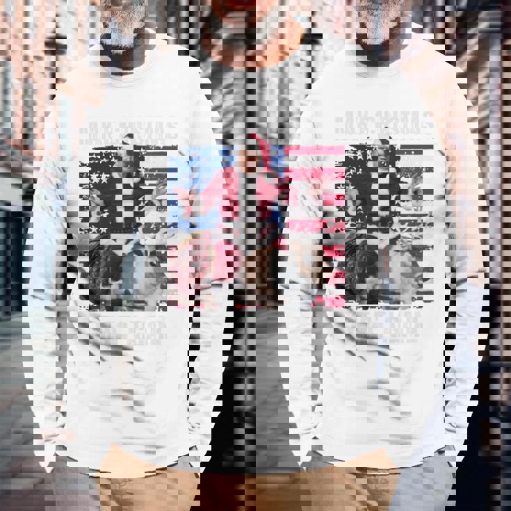 クリスマスを再び素晴らしいものにする トランプパジャマ 醜い 長袖tシャツ 長袖Tシャツ 高齢者への贈り物