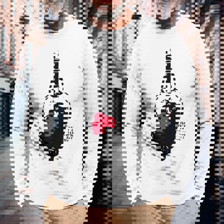 クレーンゲーム アーム Ufoキャッチャー 熊 ぬいぐるみ シルエット イラスト おもしろ Don't Catch Me 長袖Tシャツ 高齢者への贈り物