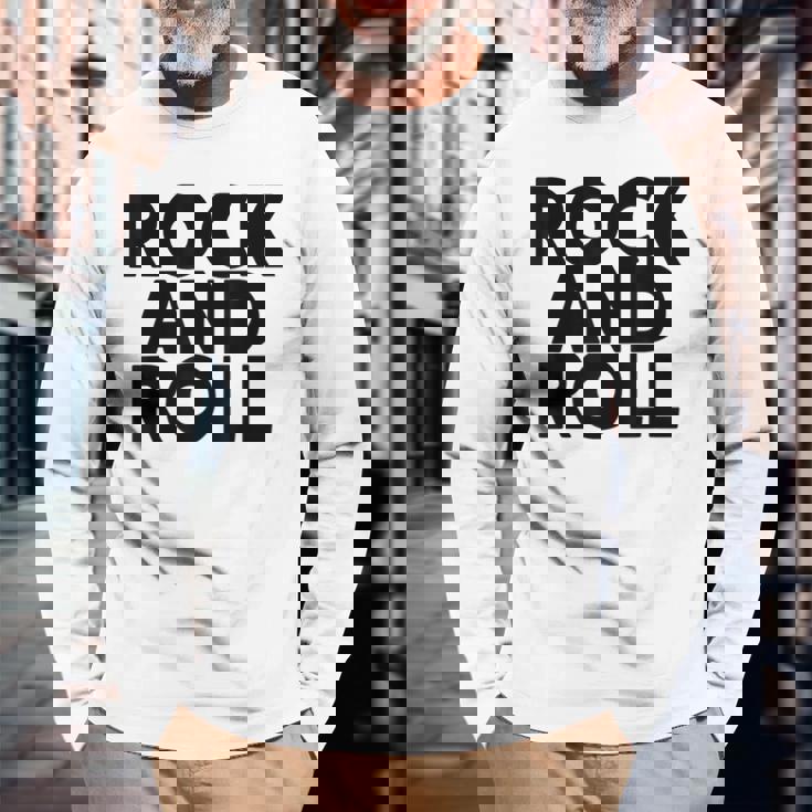 クールなロックンロールミュージックtシャツ、ロックンロールグラフィックをお楽しみください。 長袖Tシャツ 高齢者への贈り物