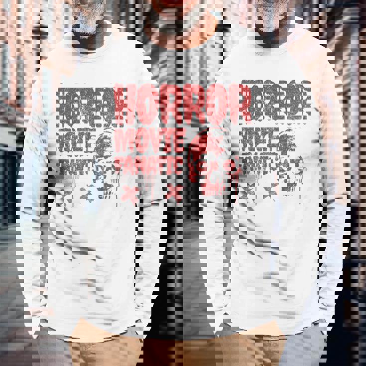 グランジー ダメージ加工 ホラー映画 ファン 赤 グラフィック 怖い頭蓋骨 長袖tシャツ 長袖Tシャツ 高齢者への贈り物