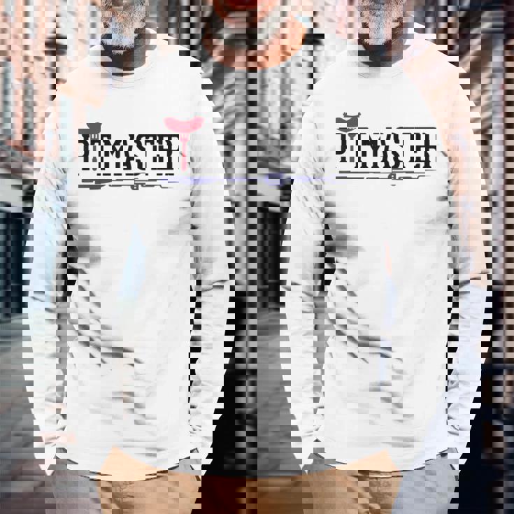 グリルバーベキュー ピットマスター 長袖Tシャツ 高齢者への贈り物