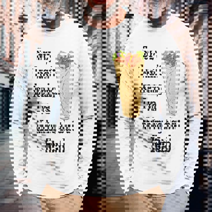 ケバブ愛好家 トルコ料理 デュラム シャワルマ 長袖Tシャツ 高齢者への贈り物