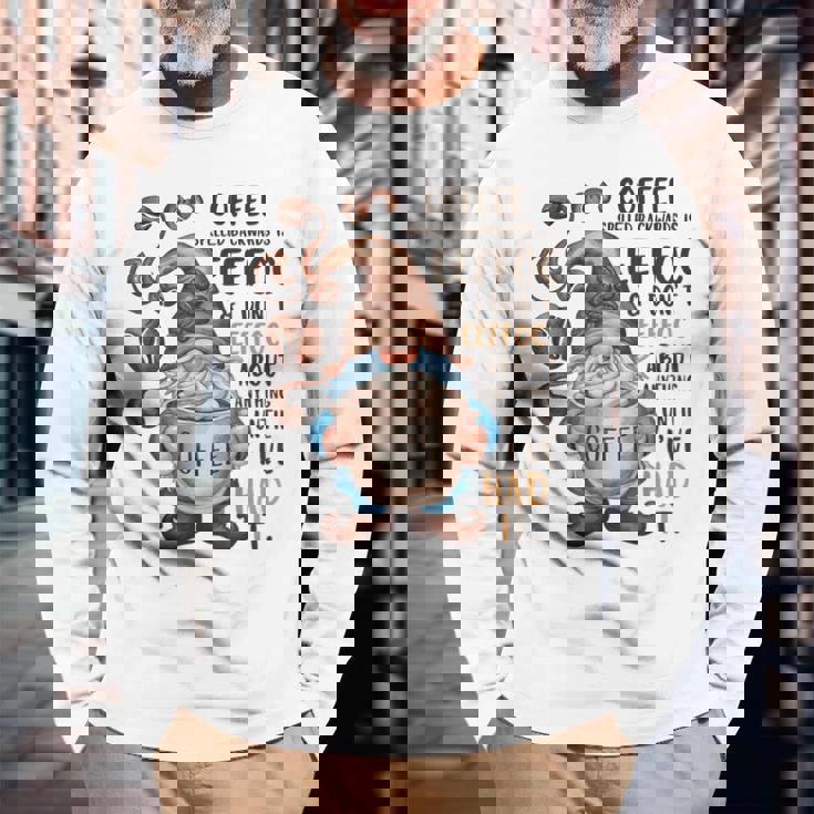 コーヒーノームコーヒーの後ろ向き綴りはeeffoc面白いです。 長袖Tシャツ 高齢者への贈り物