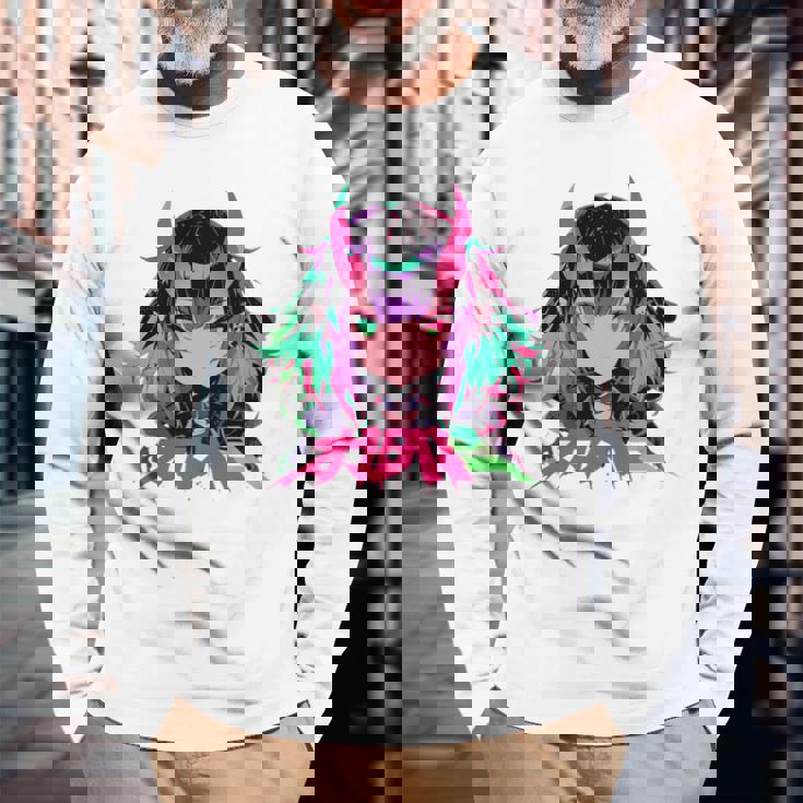 ゴシック アニメ 鬼 わいふ かわいい 日本 漫画 ヴェーパーウェア レトロ 長袖tシャツ 長袖Tシャツ 高齢者への贈り物