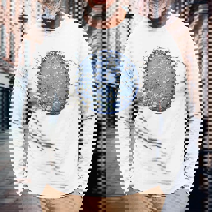 ゴッホ アーモンドブロッサム 長袖Tシャツ 高齢者への贈り物