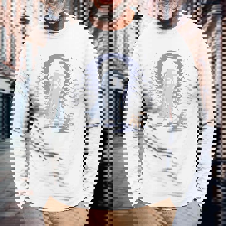 ゴースト 犬 散歩 面白い ハロウィン コスチューム パーティー パグ愛好家 長袖tシャツ 長袖Tシャツ 高齢者への贈り物