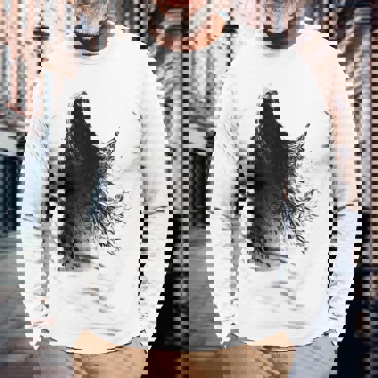 ゴーストコスチューム ハロウィン グラフィックアート スピリットゴースト 長袖Tシャツ 高齢者への贈り物