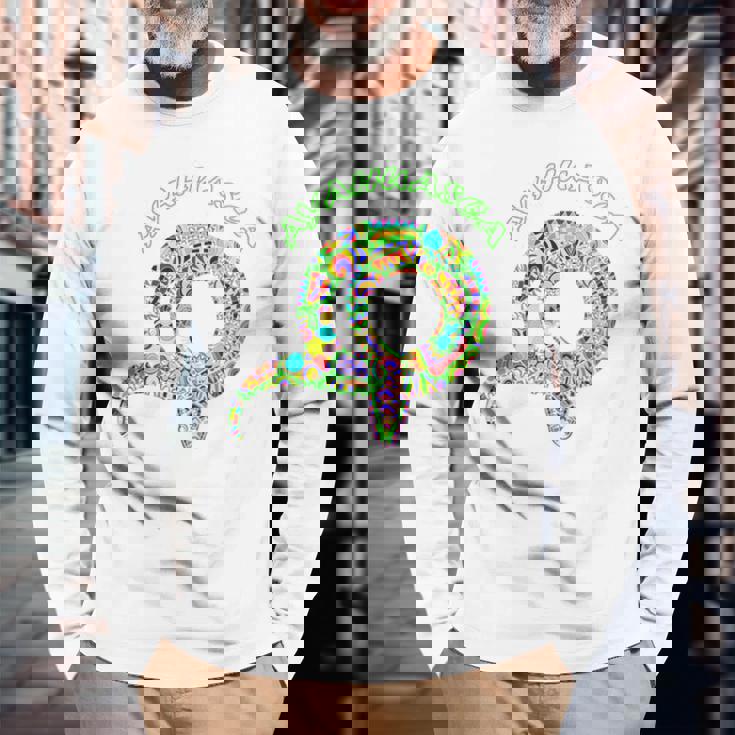 サイケデリック Dmt アヤワスカの蛇 スピリチュアルな神聖幾何学。 長袖tシャツ 長袖Tシャツ 高齢者への贈り物