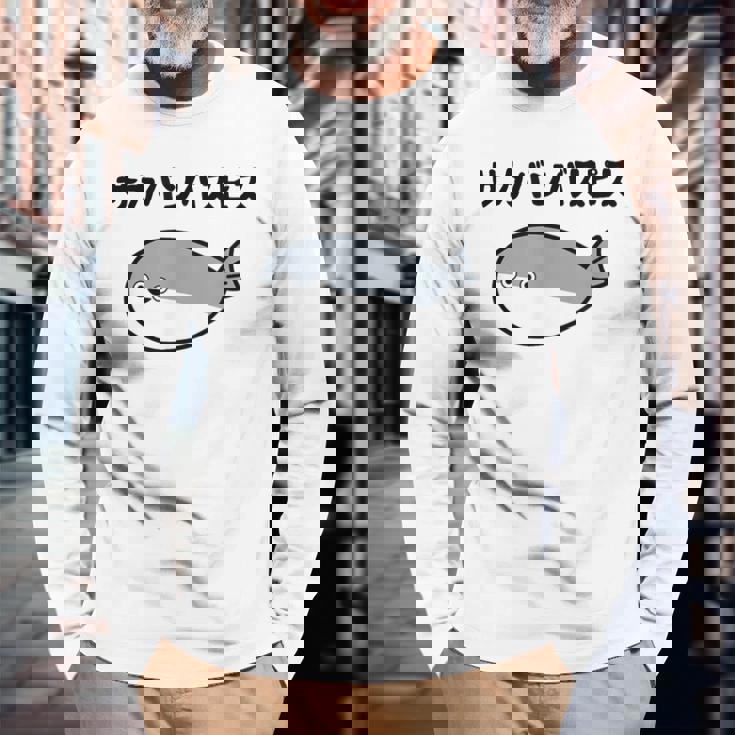 サカバンバスピス 可愛い 古代魚 ネタ お笑い 面白 おもしろ ネタ 長袖Tシャツ 高齢者への贈り物