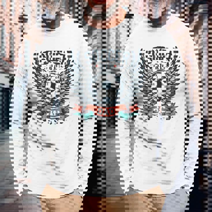 サッカー お父さん 家族 お揃い お父さん 父の日 長袖Tシャツ 高齢者への贈り物