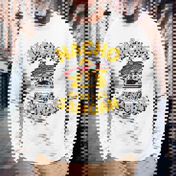 サモア・ナチョ 平均 面白い タコス 火曜日 シンコ・デ・マヨ フィエスタ 長袖Tシャツ 高齢者への贈り物