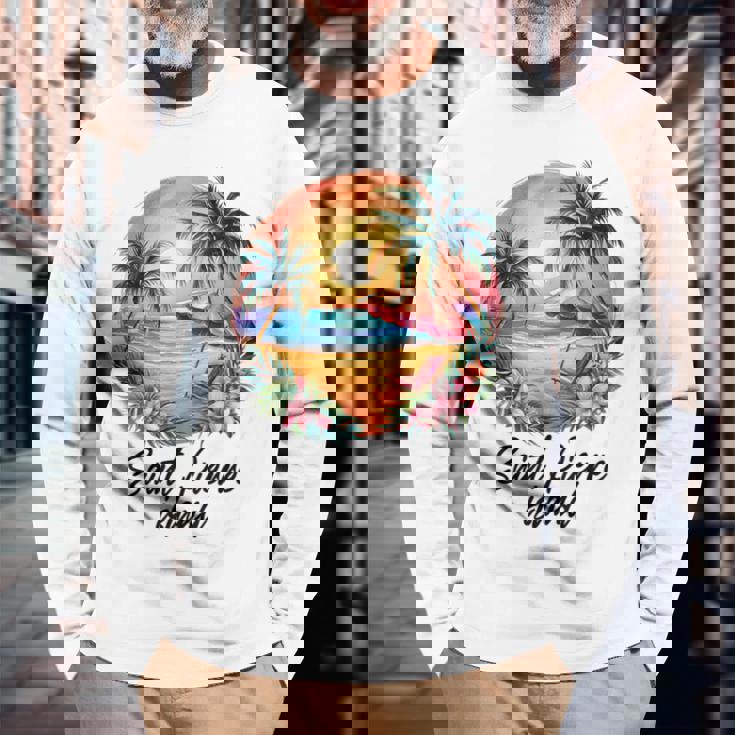 サンピエール島旅行、フランス観光夏休み 長袖Tシャツ 高齢者への贈り物