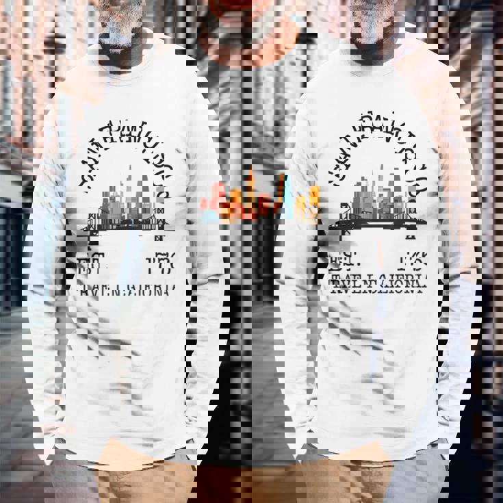 サンフランシスコ お土産 スカイライン サンフランシスコ メンズ レディース 長袖Tシャツ 高齢者への贈り物