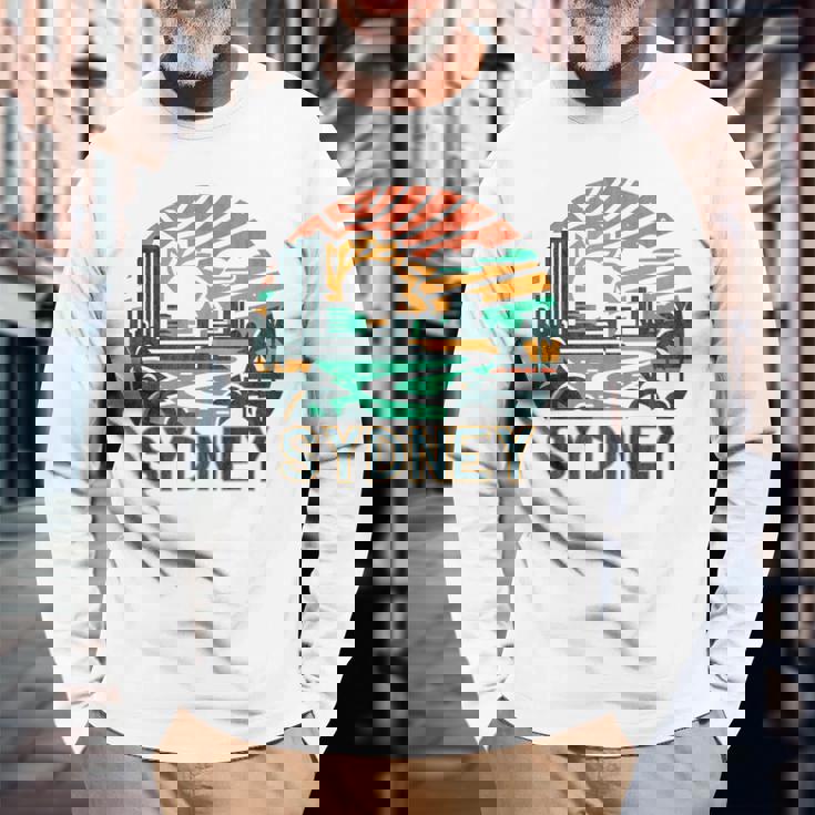 シドニーオーストラリアデザイン 長袖Tシャツ 高齢者への贈り物