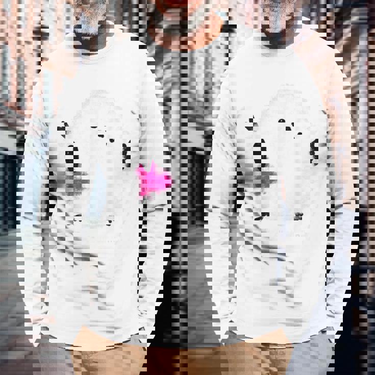 シマエナガ 北海道 雪の妖精 可愛い もふもふ 挨拶 長袖Tシャツ 高齢者への贈り物