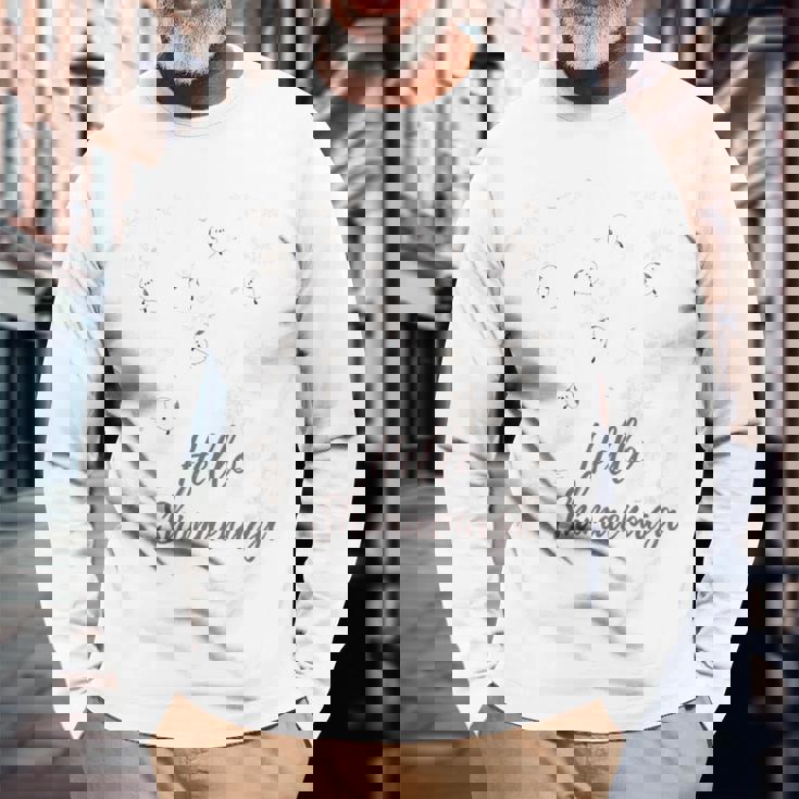 シマエナガの雪の結晶 長袖Tシャツ 高齢者への贈り物