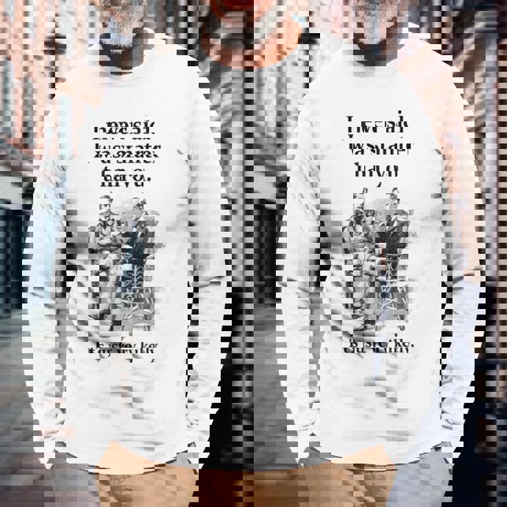 シャーロック・ホームズ I Neveraid I Wasmarter 長袖Tシャツ 高齢者への贈り物