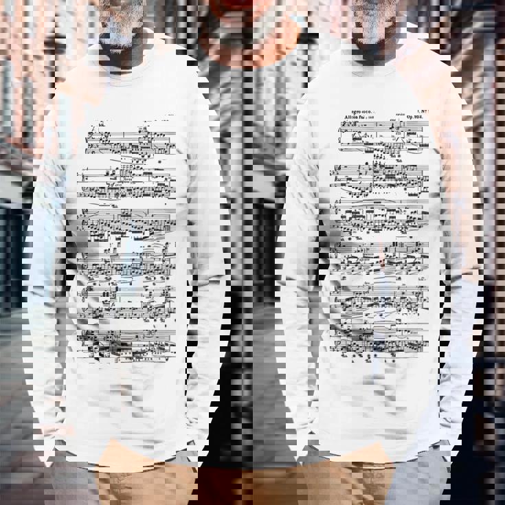 ショパン革命エチュードピアノピアニスト 長袖Tシャツ 高齢者への贈り物