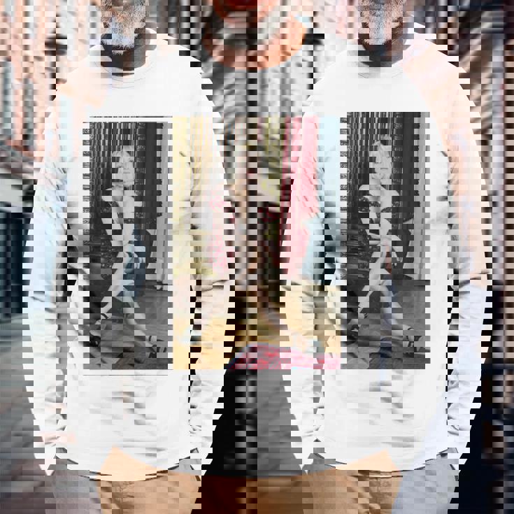 シンディ・ローパー Usポップシンガー 1993年 写真撮影 長袖Tシャツ 高齢者への贈り物