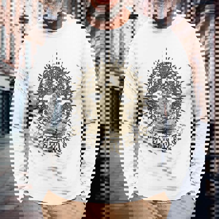 シヴァ ゴア サイトランス サイケデリック Om 長袖Tシャツ 高齢者への贈り物