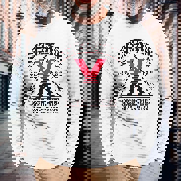 ジェネレーションxはホースウォーターで育ちました 1965 1980 長袖Tシャツ 高齢者への贈り物