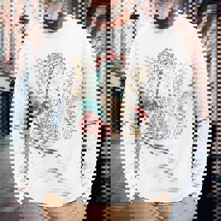 スカル サンタ ムエルテ 長袖tシャツ 長袖Tシャツ 高齢者への贈り物