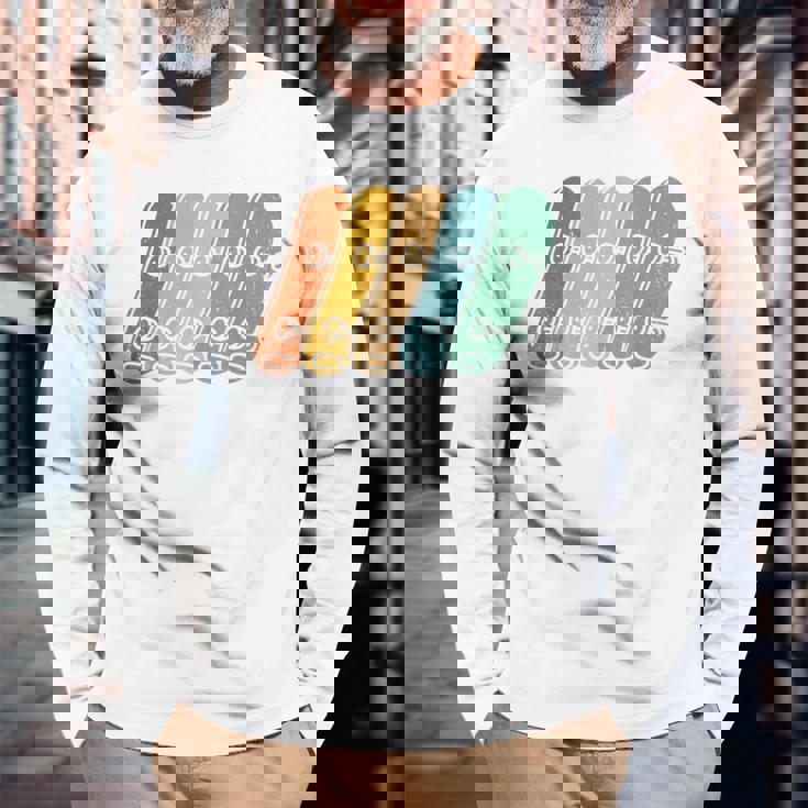 スケート スケーター スケートボード ビンテージ 長袖Tシャツ 高齢者への贈り物