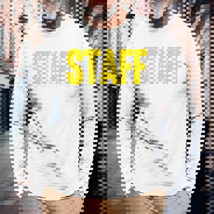 スタッフ イベント コスチューム クルー 音楽祭 バックプリント ワーカー 長袖Tシャツ 高齢者への贈り物