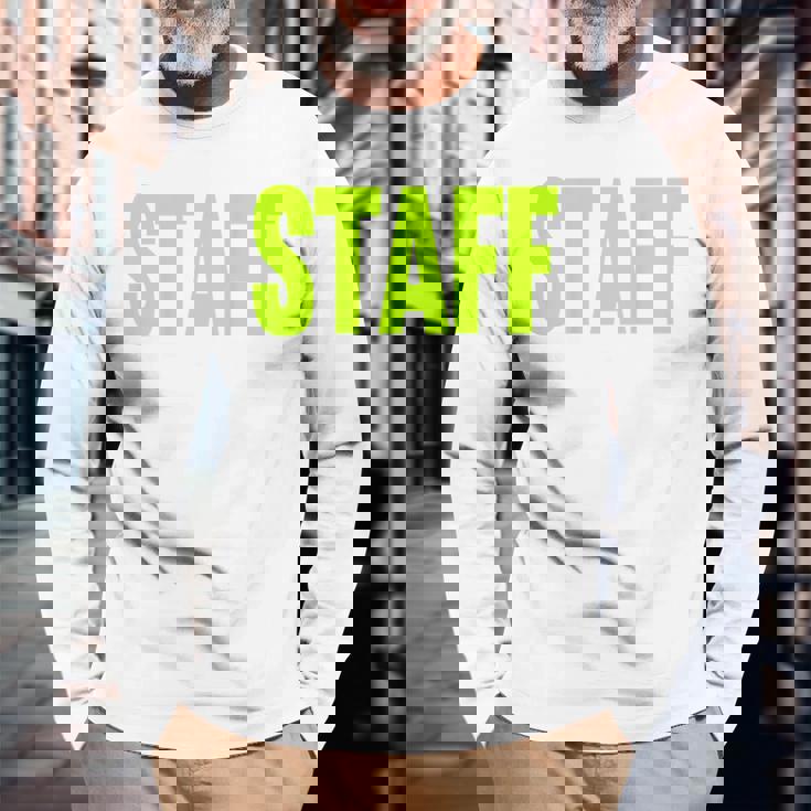 スタッフ イベント 衣装 クルー 音楽祭 Backprint ワーカー 長袖Tシャツ 高齢者への贈り物