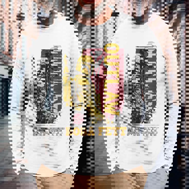 スターウォーズ ボバ・フェットの本 アウトロー 叙事詩 レトロ ポートレート 長袖Tシャツ 高齢者への贈り物