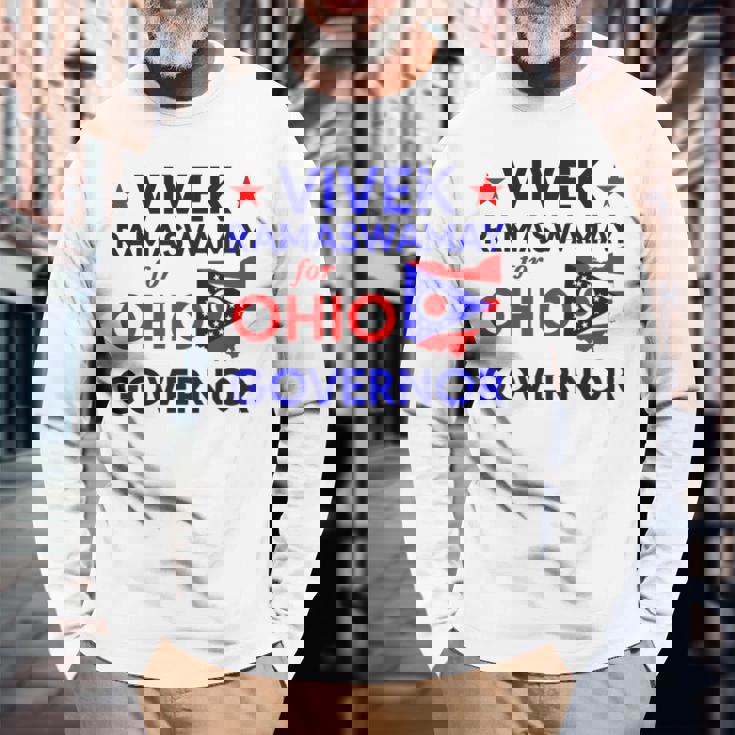 ステート・オブ・エクセレンスビベック・ラマスワミー、2026年オハイオ州知事選出 長袖Tシャツ 高齢者への贈り物