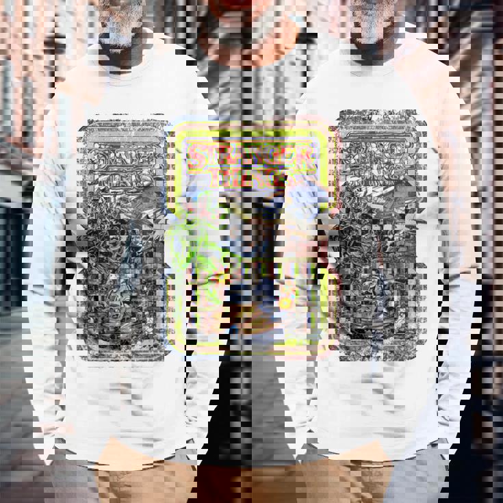 ストレンジャー・シングス プロモ コミック ホッパー デモゴルゴン ヴィンテージ 80年代 長袖Tシャツ 高齢者への贈り物