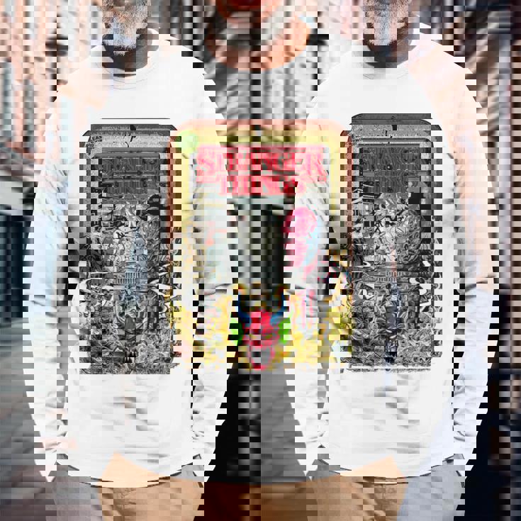 ストレンジャー・シングス プロモコミック The Partyecna セピア ヴィンテージ 長袖Tシャツ 高齢者への贈り物