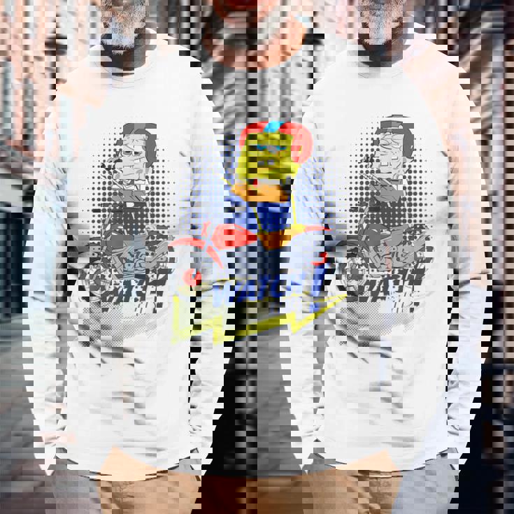 スポンジボブ スクエアパンツ スポンジボブ Watch This 長袖Tシャツ 高齢者への贈り物