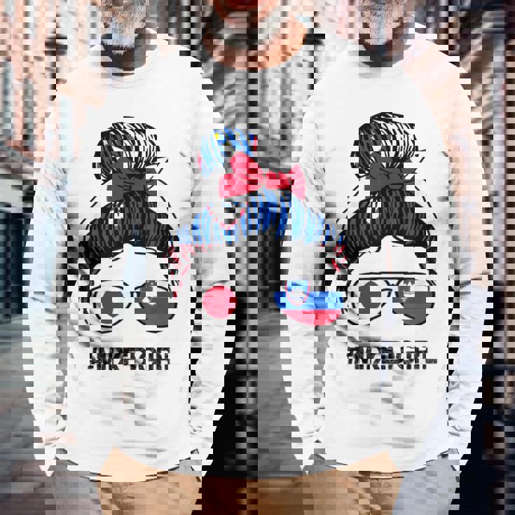 スロベニア 日本国旗 スロベニア 日本の散らかったお団子 長袖Tシャツ 高齢者への贈り物