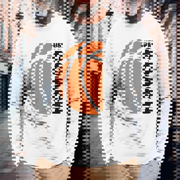 スーパー コーチ バスケットボール スポーツ バスケットボール コーチ Basketball Coach 長袖Tシャツ 高齢者への贈り物