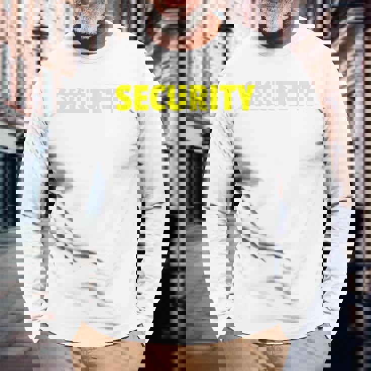 セキュリティスタッフやボディガードのためのセキュリティバックプリントデザイン 長袖Tシャツ 高齢者への贈り物