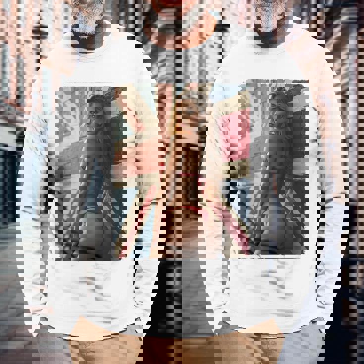 セクシーガールグラフィックtシャツ 「ホットピンナップガール&イギリスの旗」 長袖tシャツ 長袖Tシャツ 高齢者への贈り物