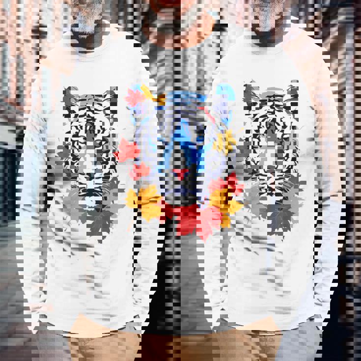 タイガー 動物 自然 動物園 抽象芸術 顔 虎 長袖Tシャツ 高齢者への贈り物