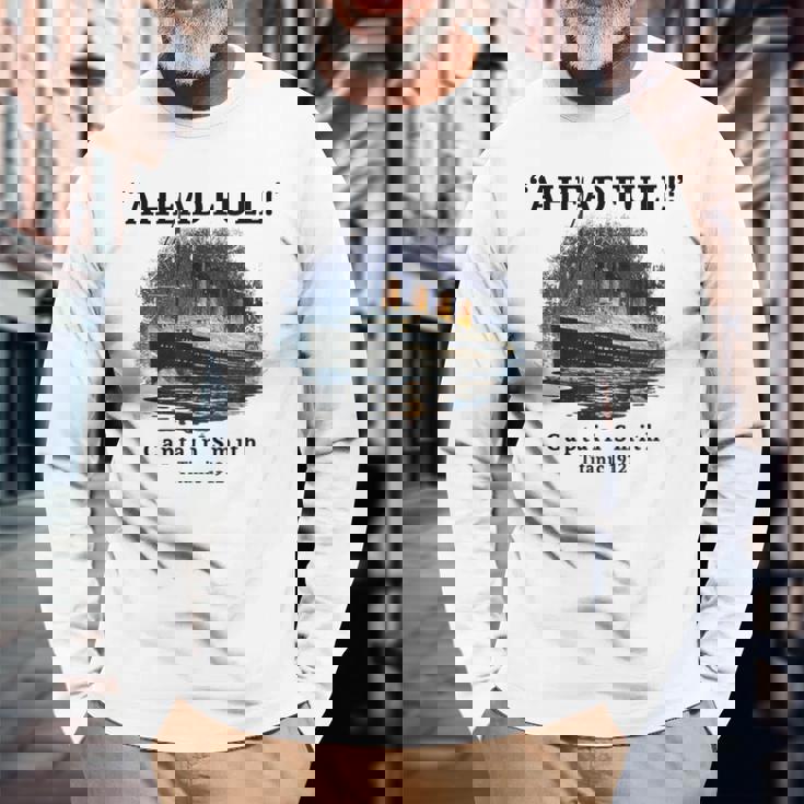 タイタニック・アヘッド フルクルーズ船 キャプテン・スミス 1912 タイタニック 長袖Tシャツ 高齢者への贈り物