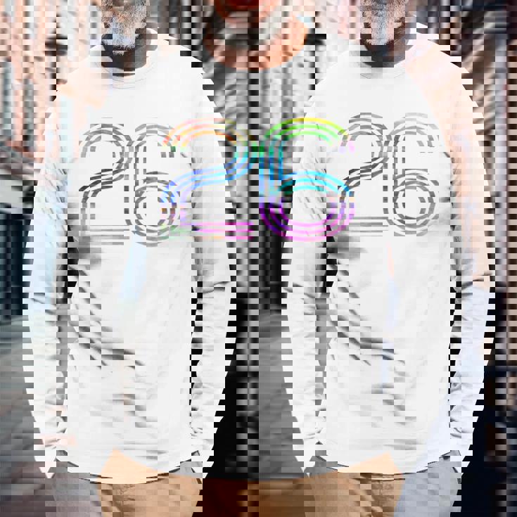 タイダイシャツ ナンバー26 レトロユニフォーム バックプリントジャージ 長袖Tシャツ 高齢者への贈り物