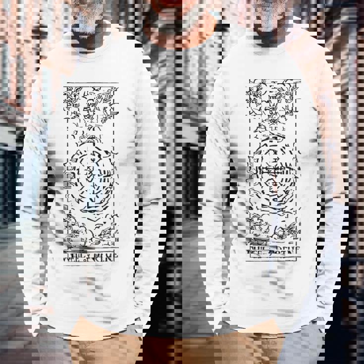 タロットカードホイール オブ フォーチュン タロット 長袖Tシャツ 高齢者への贈り物