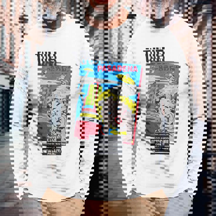 タワーレコード パサデナ レトロ ヴィンテージ 音楽 長袖Tシャツ 高齢者への贈り物